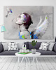 obrazy Obraz na płótnie "SHE&BIRD&BLUE" 120x80 cm 2
