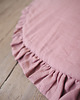 kocyki, kołderki, pościel dla dzieci Lniana mata z falbanką do zabawy DUSTY PINK 2