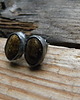kolczyki wire wrapping bronzyt - owale - sztyfty 1