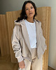 bluza bez kaptura damska Bluza Restful caffe latte z kapturem na zamek 2