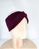 opaski do włosów Ciemno fioletowa opaska merino twist na jesień 4