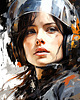 plakaty Portret kosmonautki - Plakat - Druk - Astronauta, Abstrakcja, Loft #5 1