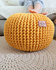 pufy do siedzenia Pufa żółta bawełniana okrągła handmade 2
