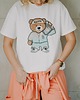 t-shirt damskie T-shirt oversize Funky Teddy dla mamy cream 8