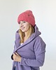 czapki damskie SOWA - duża puchata wełniana eko czapka- różowy 3