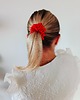 gumki do włosów Gumka jedwabna, scrunchie, frotka płomienna  czerwień MIDI 1