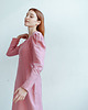 sukienki midi damskie Lniana Sukienka Różowa NAOMI 1