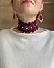 chokery Bordowy choker naszyjnik koronkowy 3