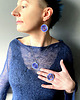 kolczyki wire wrapping Duże okrągłe kolczyki srebrne z tytanem 4