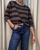 bluza bez kaptura damska Bluza w paski Cioccolato 3