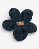 broszki Broszka kwiat XL - czarna z miedzianą błyszczącą nitką 2