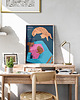 grafiki i ilustracje Plakat Kot i Dziewczyna 1