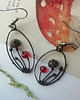 kolczyki z miedzi Kolczyki designerskie owalne w stylu vintage boho inspirowane grzybami 2