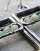 kolczyki wire wrapping Prostokąt chryzopraz     - kolczyki 2