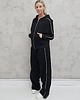 komplety damskie Lucia komplet z rozpinaną bluzą i szerokimi spodniami Black 3
