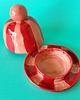 kuchnia - różne Ceramiczna maselniczka, małą, na pół kostki - pojemnik różowo czerwony 3