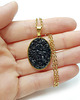wisiory Czarny turmalin owal złoty naszyjnik 1