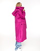 płaszcze damskie Parka Longline Hoodie Oversize fuksja 7