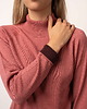swetry damskie  Sweter Golf Wełniany OCELOT Różany- damski półgolf 100% wełny merino 1