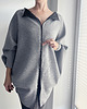 bluza bez kaptura damska Bluza oversize długi Nietoperz jasnoszary melanż pikowany 5