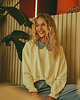 bluza bez kaptura damska Bluza z kołnierzykiem DATE NIGHT Butter Cream 3
