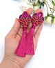kolczyki soutache Cosima kolczyki sutasz z chwostami fuksjowe długie kolorowe na lato 1