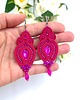 kolczyki soutache Kolczyki sutasz różowe "Verra" eleganckie wieczorowe z kryształkami 1