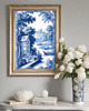 plakaty PLAKAT Toile de jouy, biało niebieska dekoracja, chinoiserie 8