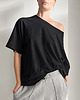 t-shirt damskie Czarna bluzka raglan 2