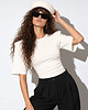 t-shirt damskie T-shirt CLOSE Crew Neck Ecru 4