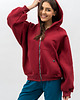 bluza z kapturem damska Bluza z kapturem na zamek ,,IKBAL"bordo 1
