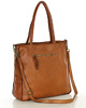 torby na ramię Torba shopper brązowa camel z kieszeniami skóra naturalna 5