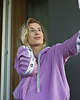 spodnie dresowe damskie Damskie dresy welurowe Lila 2
