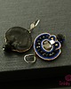 kolczyki soutache Czerń, złoto i szafir - delikatne  kolczyki sutasz 5