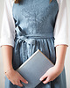 fartuchy kuchenne Lniany fartuszek retro DUSTY BLUE 3
