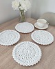 podkładki do kuchni Komplet podkładek szydełkowych pod kubki 4szt-20cm 3
