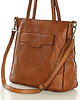 torby na ramię Torba shopper brązowa camel z kieszeniami skóra naturalna 3