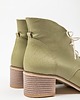 botki damskie BOTKI NA 5 CM KLOCKU - SKÓRA NATURALNA - MODEL 482 - KOLOR JASNY KHAKI 5