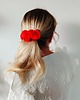 spinki i klamry do włosów Scrunchie spinka klamra jedwabna neonowa czerwień 4