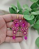 kolczyki soutache Kolczyki soutache na wesele, kolczyki fuksja złote 1