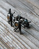kolczyki wire wrapping śmigiełka  - sztyfciki 3