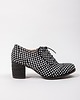 botki damskie SKÓRZANE PÓŁBUTY ZAPATO 251 CZARNO BIAŁE KWADRATY 5