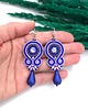 kolczyki soutache Kolczyki sutasz chabrowo lawendowe kolorowe Cleo z dużą łezką 1