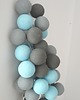 dekoracje świetlne Qule Lampki Cotton Balls Light Turkus i Szarości 1