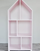 meble do pokoju dziecka Drewniany regał z półkami z kształcie domku ,meble z drewna miasto 4