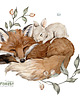 naklejki ścienne do pokoju dziecka Naklejka "Sleepy Forest-lisek i królik" 2