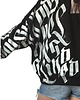 bluza bez kaptura damska Bluza Oversize z Ręcznie Malowaną Kaligrafią Gotycką 5