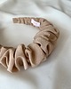 opaski do włosów Beżowa jedwabna marszczona opaska Beige Silk maxi 2