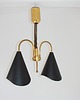lampy wiszące Lampa wisząca Mid-Century Modern, mosiądz i metal, lata 70., 9
