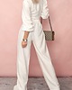 spodnie materiałowe damskie LNIANE spodnie NATURAL LINEN CREAME 1